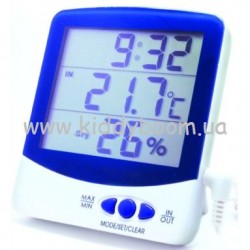 Термометр-гигрометр с часами (Т-02)