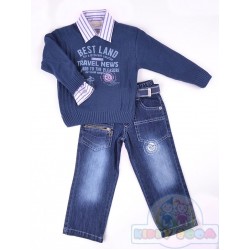 Комплект свитер, рубашка, джинсы Bombili 2917