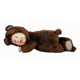 Кукла-мишка спящая темно-коричневая 23см (579104-AG) Anne Geddes