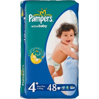 Подгузники Pampers Active Baby 4+ maxi Plus (9-20 кг) 48 шт