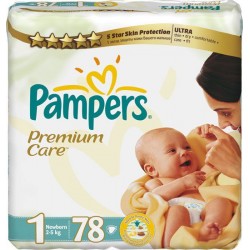 Подгузники Pampers  Premium Care 1 Newborn (2-5 кг) 78 шт