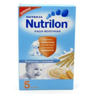 Каша молочная Nutrilon пшеничная с печеньем (с 5 мес.) 230 гр.