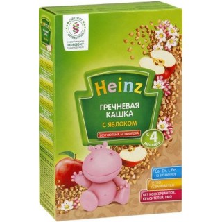 Каша безмолочная Heinz гречневая с яблоками (с 4 мес.) 200 гр.
