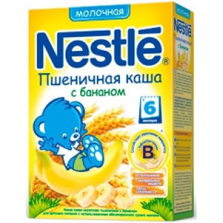 Каша молочная Nestle пшеничная с бананом (с 6 меся) 250 гр.