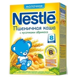 Каша молочная Nestle пшеничная с абрикосом (с 8 мес.) 250 гр.