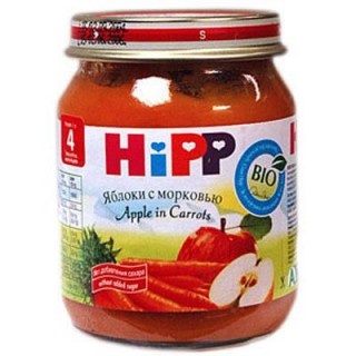 Пюре Hipp Яблоко с морковью (с 4 мес.) 125 гр.
