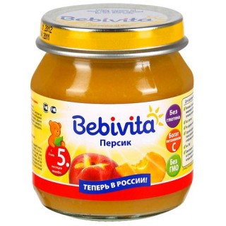 Пюре Bebivita Персик (с 5 мес.) 100 гр.