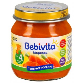 Пюре Bebivita Морковь (с 4 мес.) 100 гр.