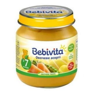 Пюре Bebivita  овощное ассорти (c 7 мес.) 100 гр.