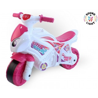 Беговел-мотоцикл бело - розовый Технок 6368